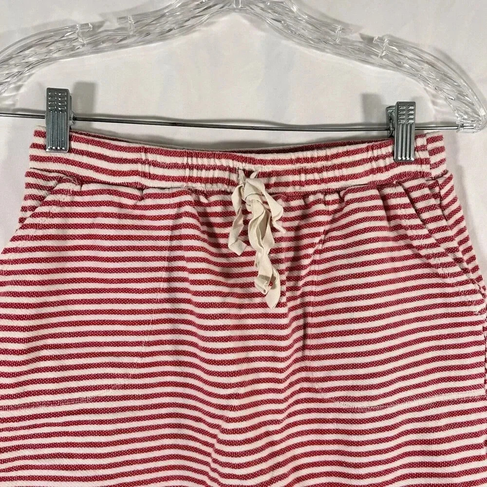 Max Studio Mini Skirt Women's Small White Red Striped Pockets Drawstring - Picture 2 of 7